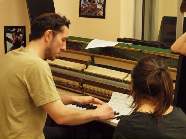 Peter Moran giving a workshop to students last December
