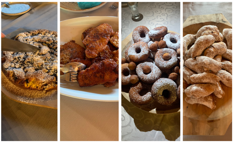 A collage image of 4 Romanian dishes